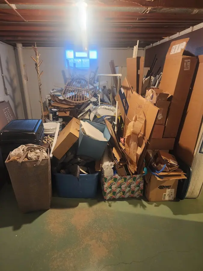 Roll-off dumpster container at job site for 15 Yard Dumpster Rental in Wisconsin Dells